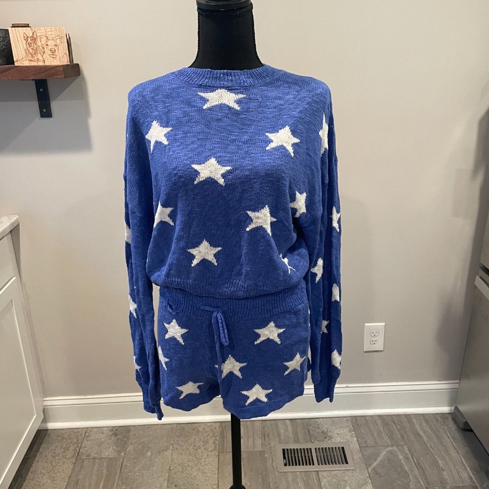 BeachRiot knit star shorts and sweater set